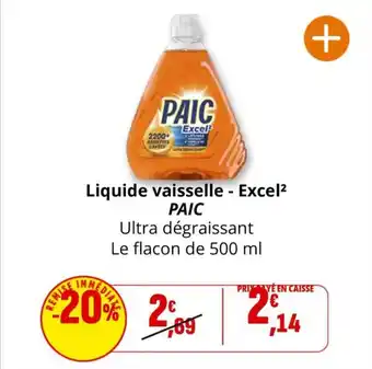 Coccimarket PAIC Liquide vaisselle - Excel² offre