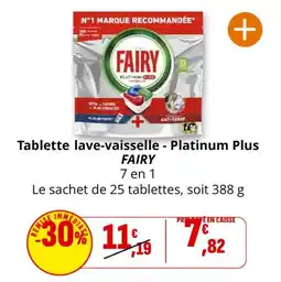 Coccimarket FAIRY Tablette lave-vaisselle - Platinum Plus offre