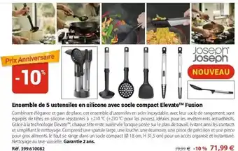 Mathon Joseph joseph - ensemble de 5 ustensiles en silicone avec socle compact elevate fusion offre