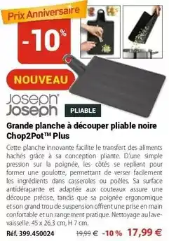 Mathon Grande planche à découper pliable noire chop2p0t plus offre