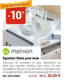 Mathon Facile - égouttoir filaire pour évier offre