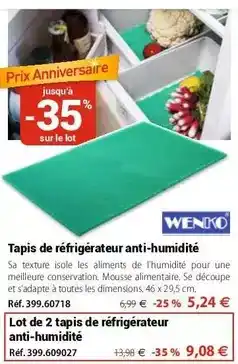 Mathon Wenko - tapis de réfrigérateur anti-humidité offre