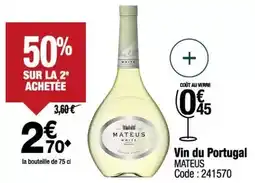 Promocash Mateus - vin du portugal offre
