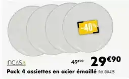 Narbonne accessoires Pack 4 assiettes en acier émaillé offre