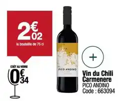 Promocash Vin du chili carmenere offre