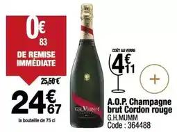 Promocash Brut - a.o.p. champagne cordon rouge offre