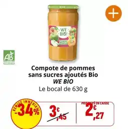 Coccinelle Supermarché Compote de pommes sans sucres ajoutés bio offre