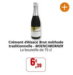 Coccinelle Supermarché MOENCHBORNER Crémant d'Alsace Brut méthode traditionnelle offre