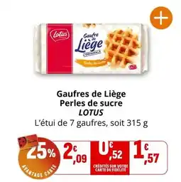 Coccinelle Supermarché LOTUS Gaufres de Liège Perles de sucre offre