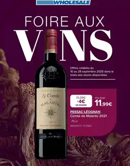 Costco Le comte de malartic - coffret de malortic 2021 offre