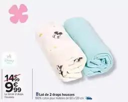 Carrefour Disney - lot de 2 draps housses offre