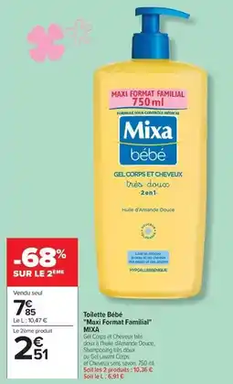 Carrefour Mixa bebé - toilette bébé maxi format familial offre