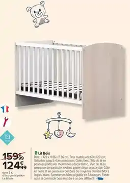 Carrefour Tex - lit bois offre