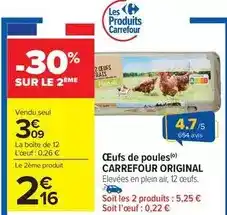 Carrefour Carrefour - œufs de poules offre