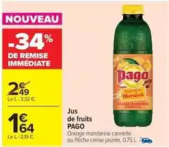 Carrefour Pago - jus de fruits offre