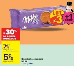 Carrefour Milka - biscuits choco suprême offre