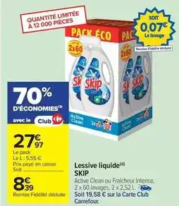 Carrefour Skip - lessive liquide offre
