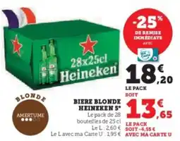 Hyper U Biere blonde heineken 5° offre