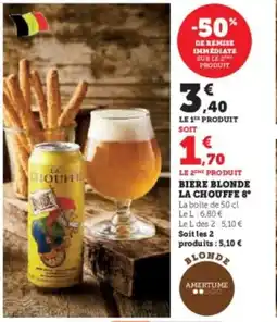 Hyper U Biere blonde la chouffe 8° offre