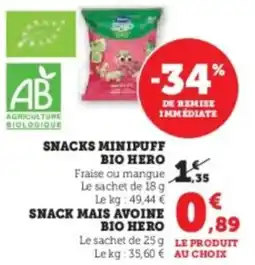 Hyper U Snacks minipuff bio hero offre