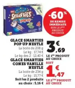 Hyper U Glace smarties pop up nestle offre