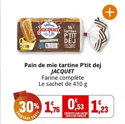 Coccinelle Express JACQUET Pain de mie tartine P'tit dej offre