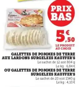 Hyper U Galettes de pommes de terre aux lardons surgelees kauffer's offre