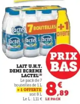 Hyper U Lait u.h.t. demi ecreme lactel offre