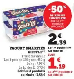 Hyper U Yaourt smarties nestle offre