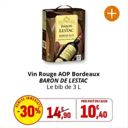 Coccinelle Express BARON DE LESTAC Vin Rouge AOP Bordeaux offre