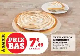 Hyper U Tarte citron meringuee 6 parts offre