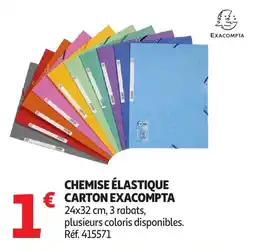 Auchan EXACOMPTA Chemise élastique carton offre