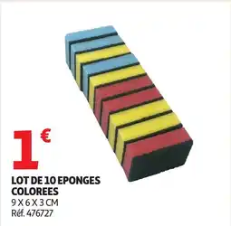 Auchan Lot de 10 eponges colorees offre