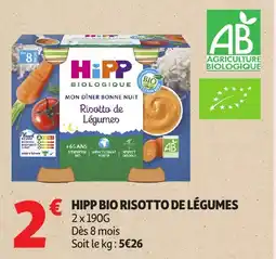 Auchan HIPP BIO Risotto de légumes offre