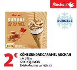 Auchan AUCHAN Cône sundae caramel offre