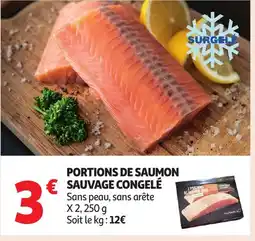 Auchan Portions de saumon sauvage congelé offre