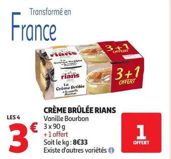 Auchan RIANS Crème brûlée offre