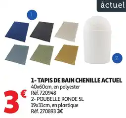 Auchan ACTUEL Tapis de bain chenille offre