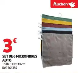 Auchan AUCHAN Set de 6 microfibres auto offre