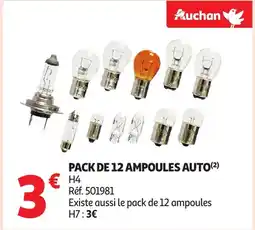 Auchan AUCHAN Pack de 12 ampoules auto offre