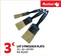 Auchan Lot 3 pinceaux plats offre