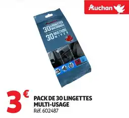 Auchan AUCHAN Pack de 30 lingettes multi-usage offre