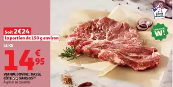 Auchan Viande bovine : basse côte sans os offre