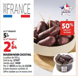 Auchan Boudin noir cocktail offre