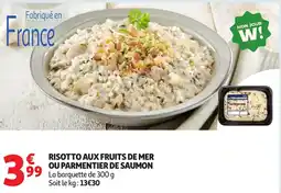 Auchan Risotto aux fruits de mer ou parmentier de saumon offre