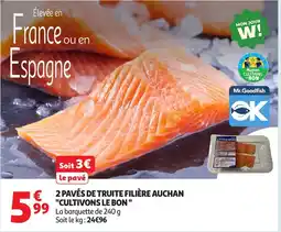 Auchan 2 pavés de truite filière auchan "cultivons le bon" offre
