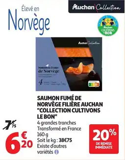 Auchan Saumon fumé de norvège filière auchan "collection cultivons le bon" offre