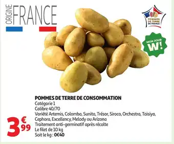 Auchan Pommes de terre de consommation offre