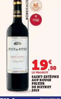 Hyper U Saint-estèphe aop rouge prieur de meyney 2019 offre