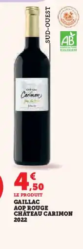 Hyper U Gaillac aop rouge château carimon 2022 offre